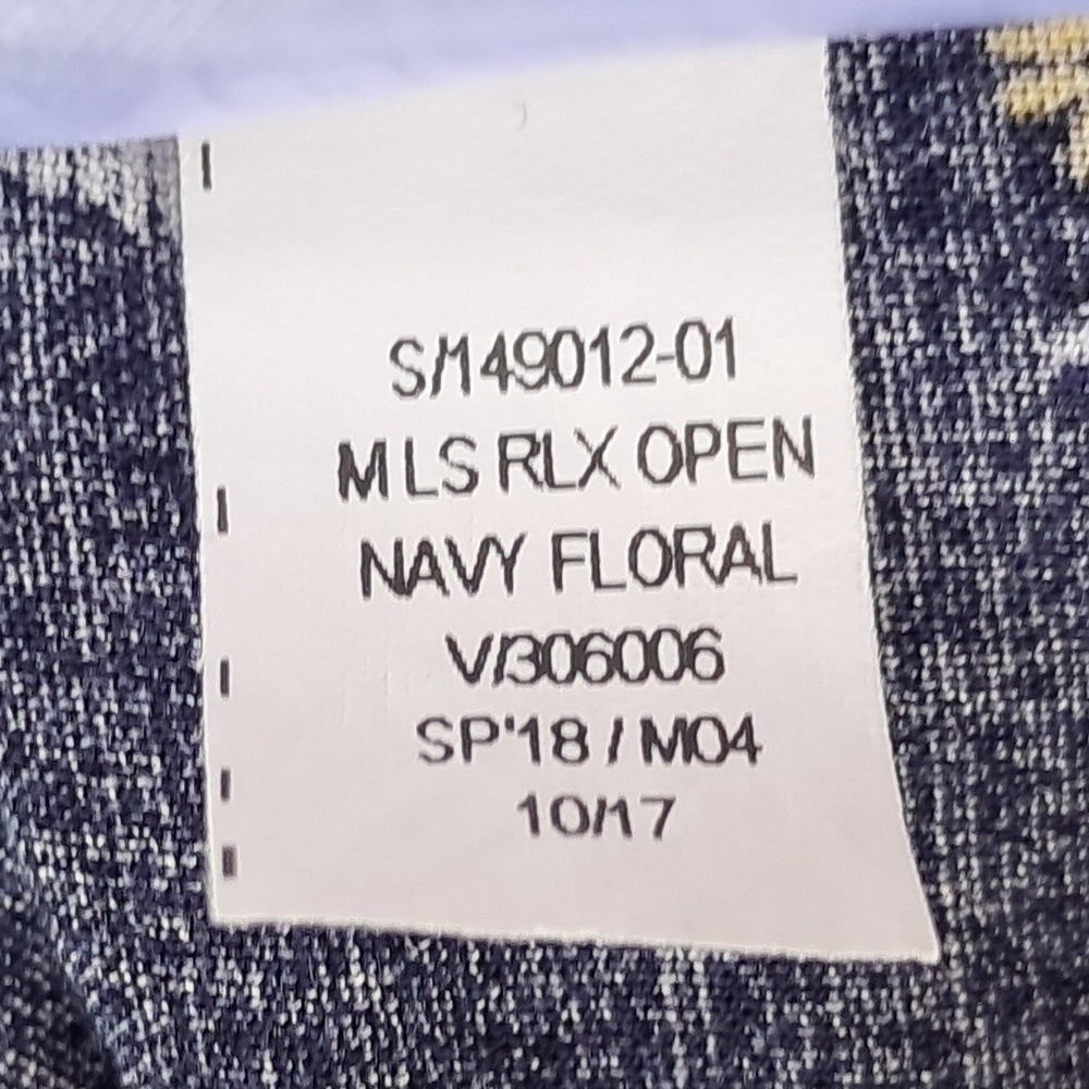 Old Navy Womens XS Navy Blue Floral Stripe Rayon Split Neck Relaxed Blouse - Picture 7 of 7